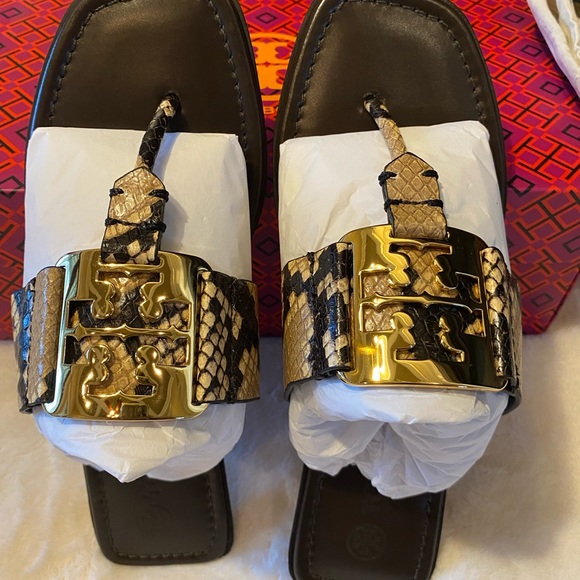 Tory Burch Georgia Snake Print Sandal - Picture 8 of 9